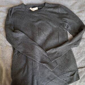 LOFT Gray Crew Neck Sweater with cute pattern